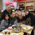 Gli ospiti della cenabaratto vegana: Arianna Dall'Occo, Libero Riccio, Pietro Esposito, Bruno Ciaramella, Maria Calandra.