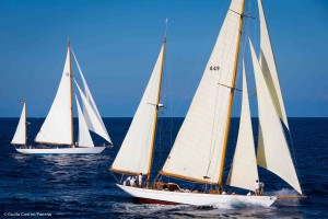 "La Sfida" regatta between sister ships Eilean and Latifa.Ph: Guido Cantini/Panerai/Sea&See.com